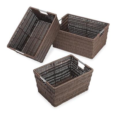Rattan-look storage basket set of 3 pieces