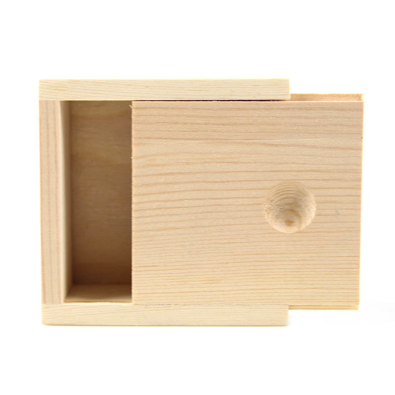 Hot sale customized unfinished small slid lid plain wooden box