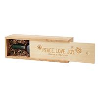 Wooden wine box with slid lid single bottle gift packing