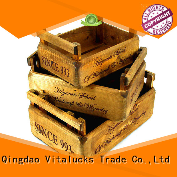 Vitalucks unfinished wood wine box for pakaging