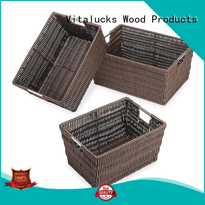Rattan-look storage basket set of 3 pieces