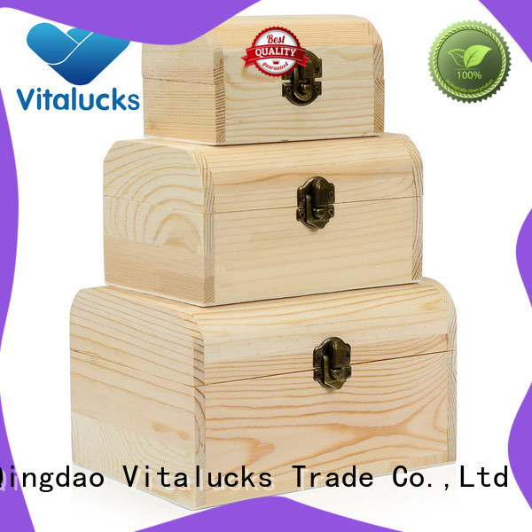 Vitalucks best price large unfinished wood box for pakaging
