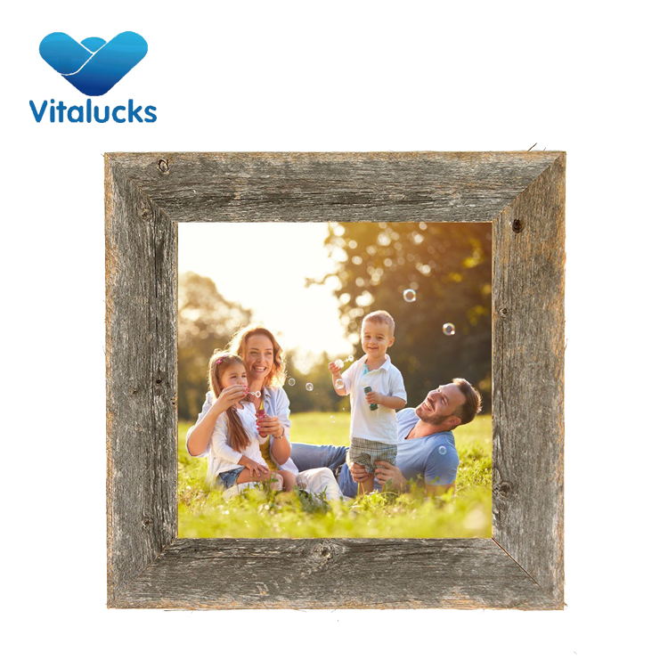 VL-PF14 14x14x2 inch 100% Upcycled Reclaimed Wood Picture Frame Individually Hand Crafted Photo Frame