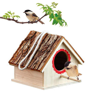 VL-BH15 wooden birdhouse nest natural cedar outdoors hanging garden patio decorative for small birds