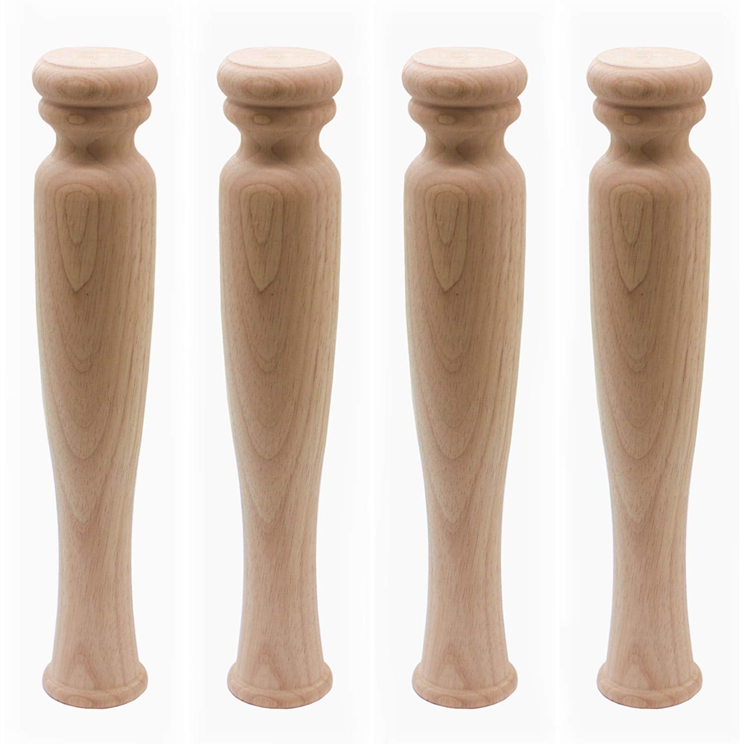 14" Solid Unfinished Rubber Wood Furniture Legs Replacement Bench Legs Coffee Table Legs