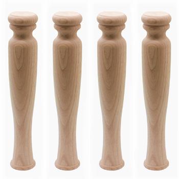 14" Solid Unfinished Rubber Wood Furniture Legs Replacement Bench Legs Coffee Table Legs