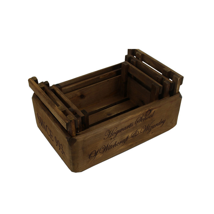 custom wooden craft home decoration wine crate box set
