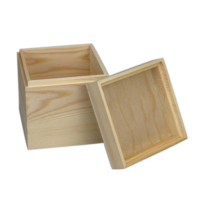 customized pine handmade cheap small square gift wooden box