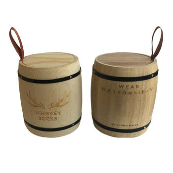 Small craft wooden coffee storage barrel decoration with lid
