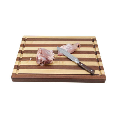 Wooden chopping board with sapele and maple end grain