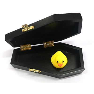 Customized Decorative Plain Color Black Color Unfinished Wood Coffin Box Gift Cosmetics Packaging Box