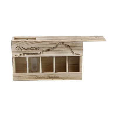 Customized luxury natural color handmade paulownia wooden gift box with sliding lid