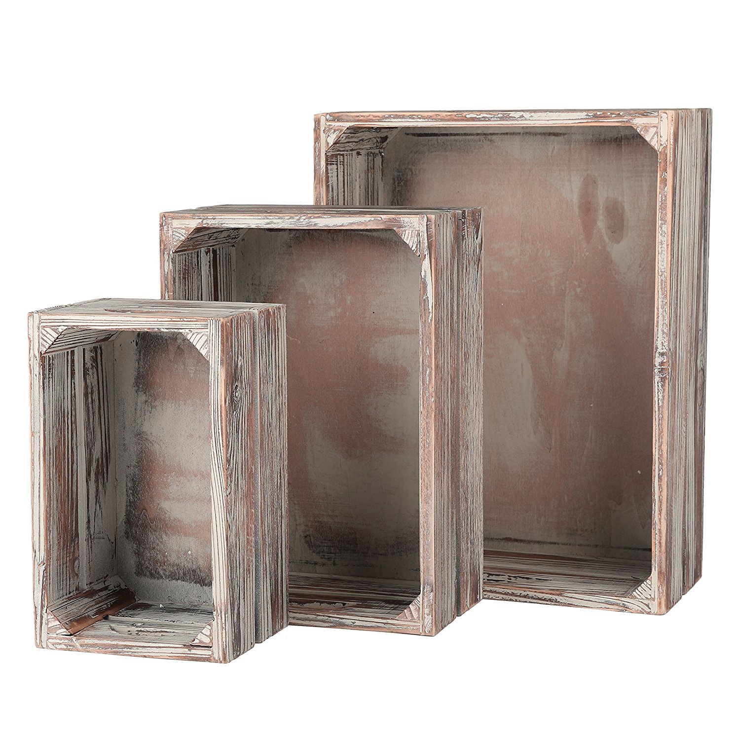 Download New Design Customized Color Unfinished Rustic Wooden Crates 3-pack Unfinished...