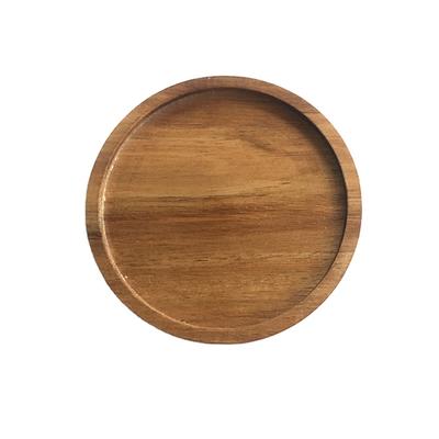wholesale custom varnish acacia solid wood drink coaster coffee cup mat tableware bowl pad for household