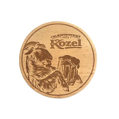 wooden coasters heat insulation table mats Single-sided laser engraving solid beech wood cup mats