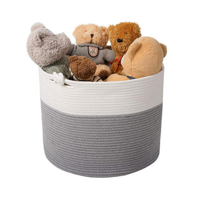 grey extra large woven cotton rope basket baby laundry toys blanket sundries basket