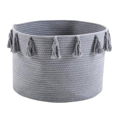 foldable cotton rope woven storage basket,large cotton rope baby laundry basket