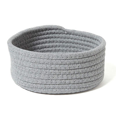 small gray cotton rope storage basket 8