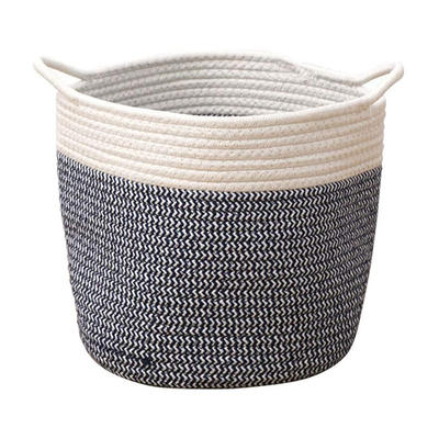 factory price extra large storage baskets cotton rope woven laundry basket with handle