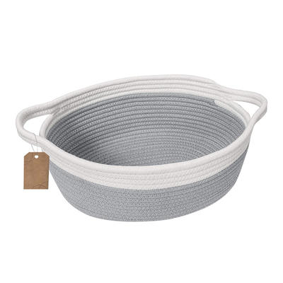 cotton rope storage baskets with handles soft durable laundry baskets nursery hamper organizer for kids