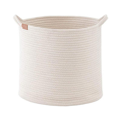 easy life household essential and multi-function pure color large cotton rope baskets blanket basket