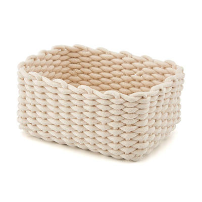 household fashion and multi-function woven cotton rope storage basket handmade rope basket