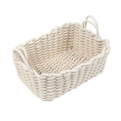 customized hand knitted multi color and functional storage cotton rope basket 1 package