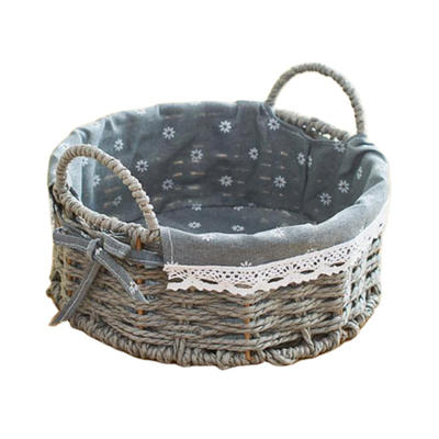 high quality new design paper rope woven basket plain personalized sundries bin crafts 25x10cm