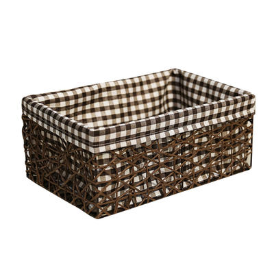 new arrival hollow hollow-carved design paper string woven multi color storage basket 34x23x14cm