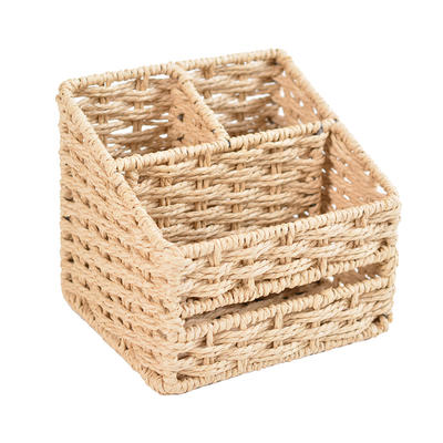eco-friendly beige color multi functional decoration sundries storage basket 17x17x16cm