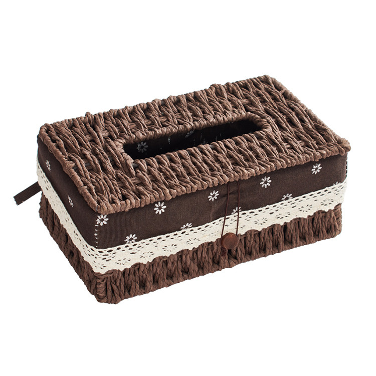 new design eco-friendly customized different size and color handmade paper rope storage basket