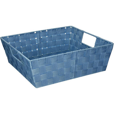 manufacturers blue color stackable polypropylene knitted filament storage basket 13" x 15" x 5"