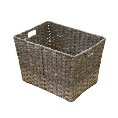 wholesale concise style handmade modern storage baskets pvc imitation rattan organizer 37X30X22CM