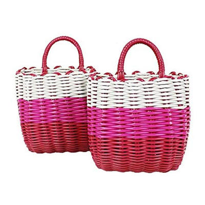 vitalucks small brightly pink color durable basket stackable plastic storage baskets stacking 17x10x15cm