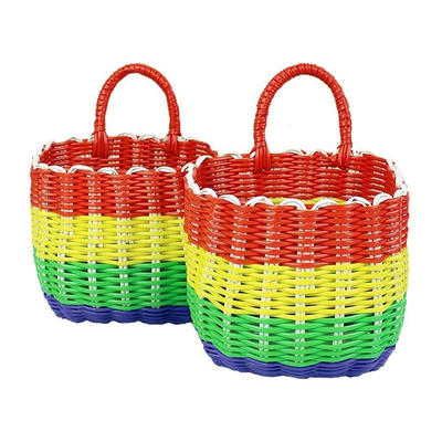 multifunctional stackable waterproof pp plastic rattan woven kitchen vegetable fruit gift storage basket