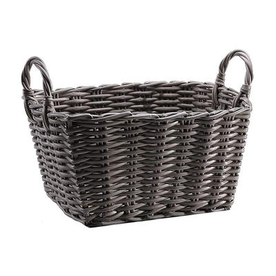 fashion gary color home decorative baskets woven pp rattan display basket for fruit and bread 38x30x24cm