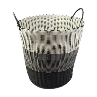 wholesale generously sized elegant color pp plastic woven storage basket with handle 40 x 38cm