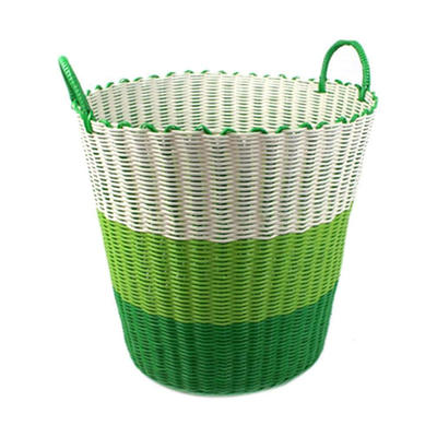 wholesale customized handmade concise style practical pp rattan woven clothes toys storage basket